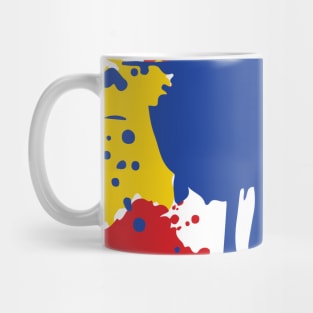 Splatter Paint Primary Colors Pattern: Red, Blue, and Yellow Mug